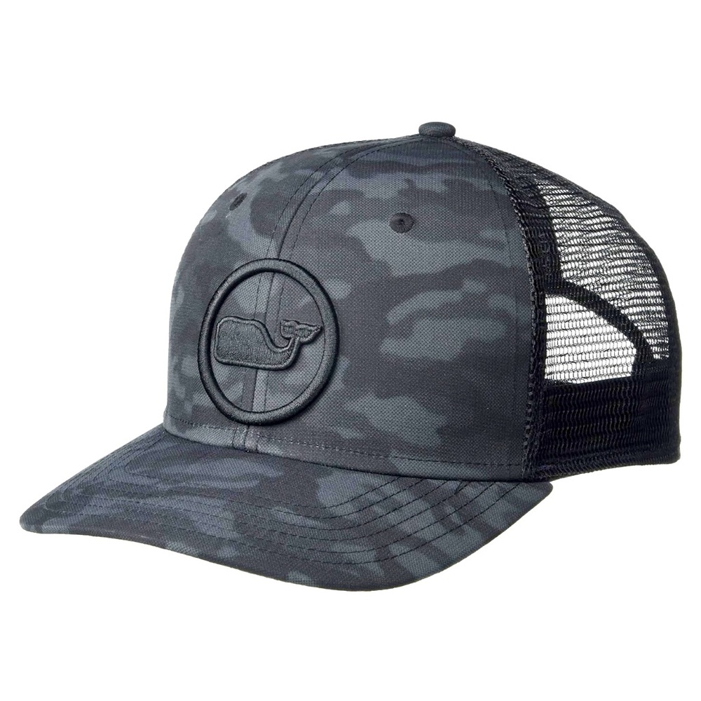 SnapBack Camo Whale Dot Patch Trucker Hat